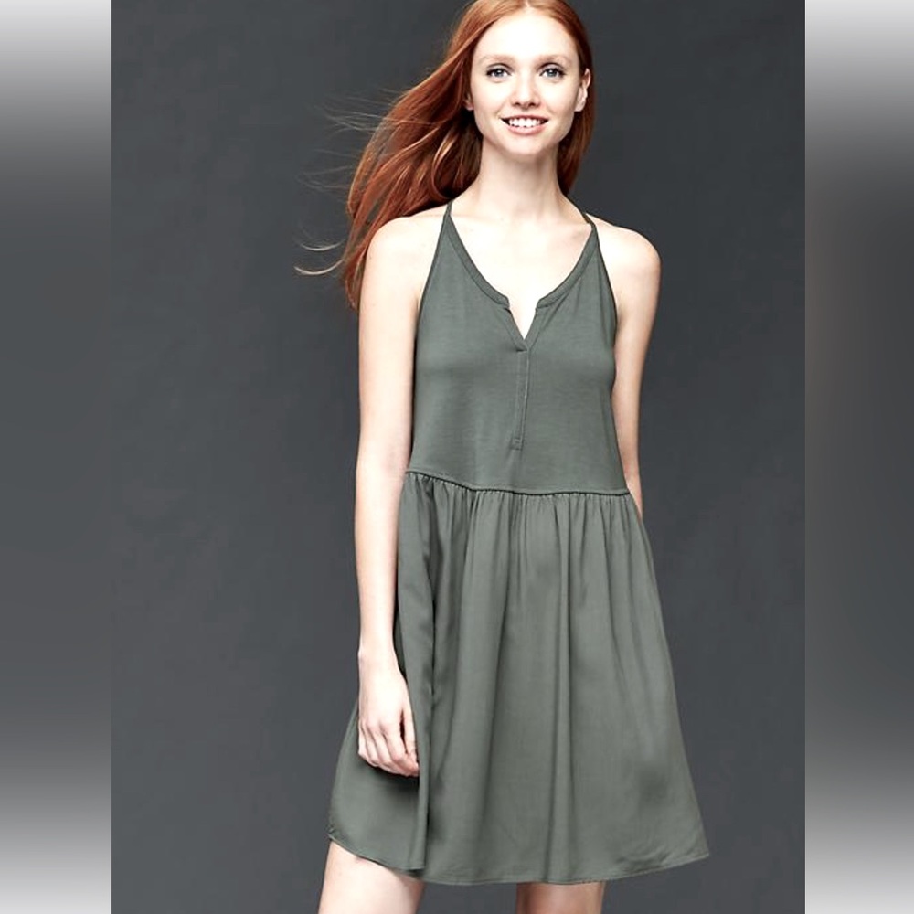 GAP Mix-media tank dress Green Medium NWT☀️